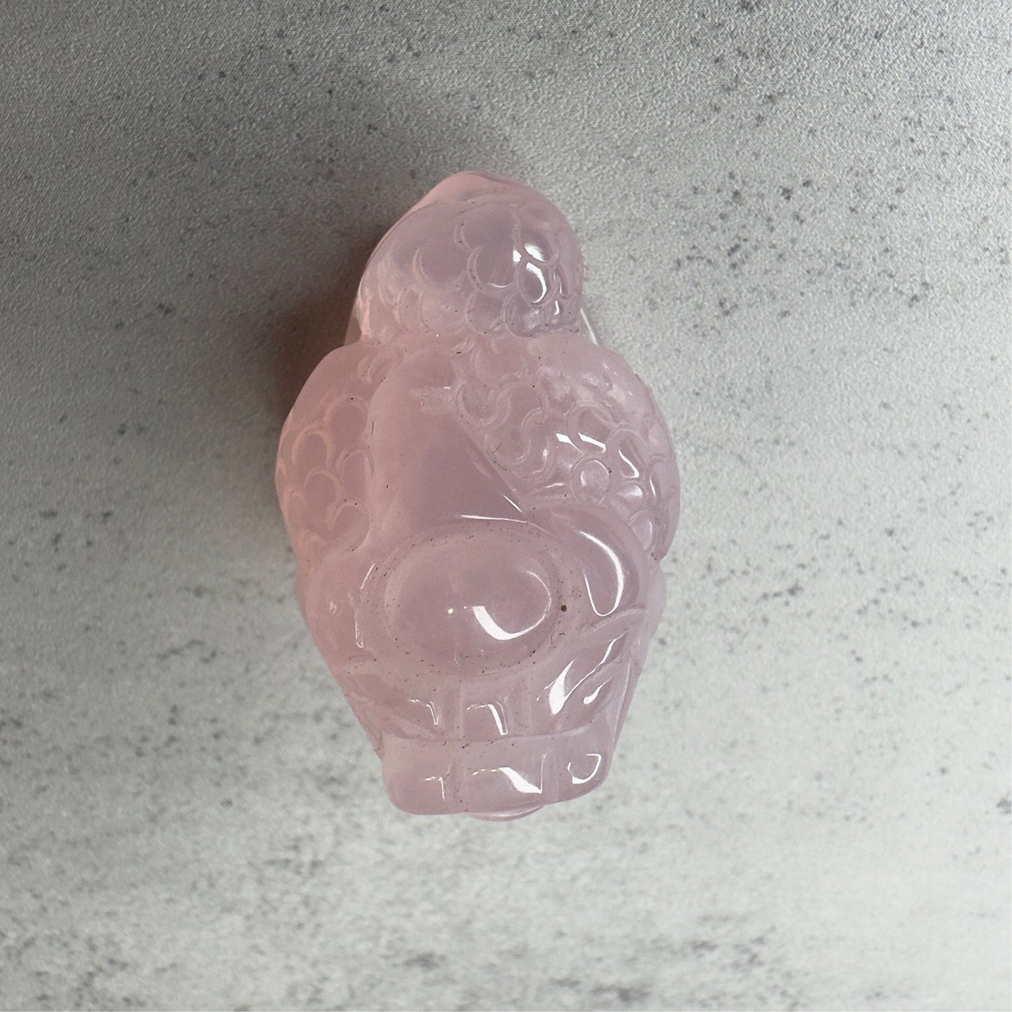 Adorable Mini Money Toad Master Carved In Rose Quartz | Pocket size