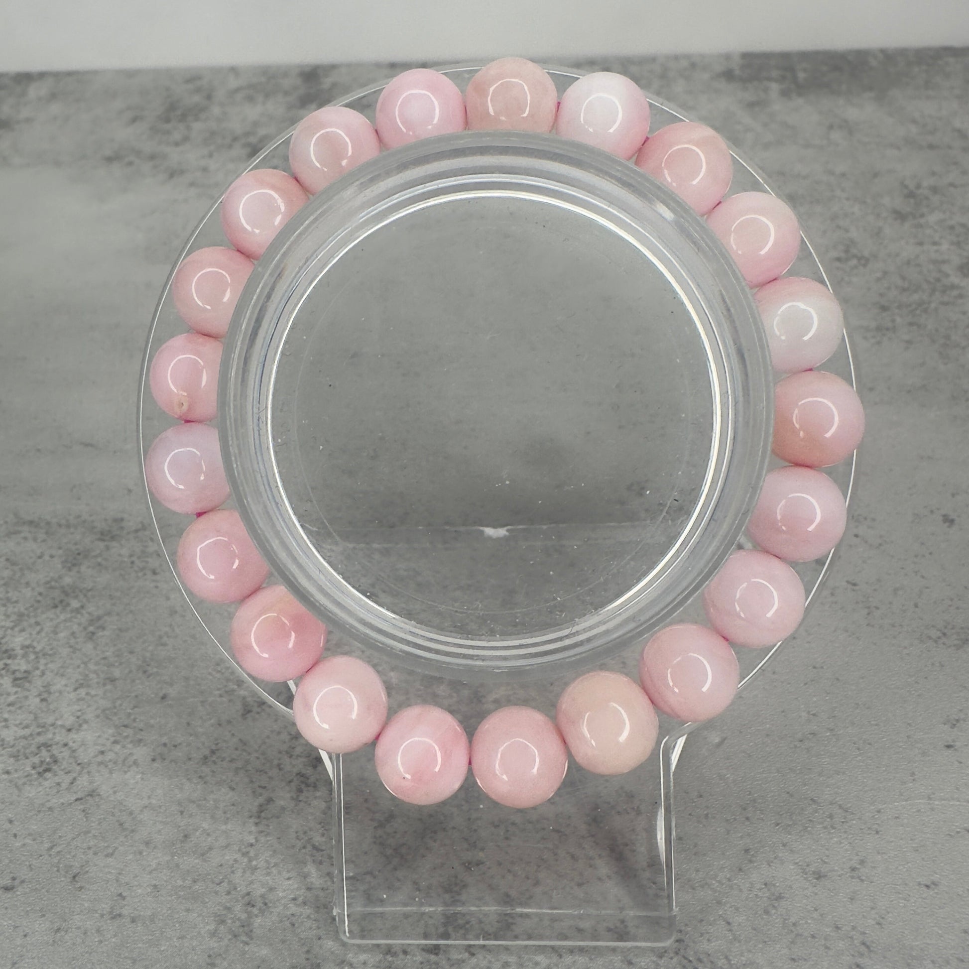 Beautiful Peruvian Pink Opal Bracelet High-Quality Crystal Jewelry Beads in 9.3mm
