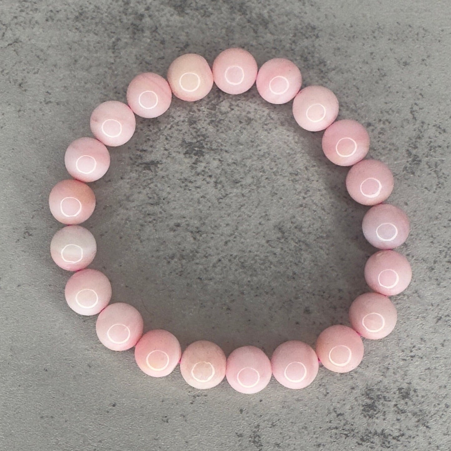 Beautiful Peruvian Pink Opal Bracelet High-Quality Crystal Jewelry Beads in 9.3mm