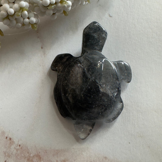 Gorgeous Blue Tara Quartz Turtle Carving Amphibole Animal From Brazil | Tucson Gem Show Exclusive