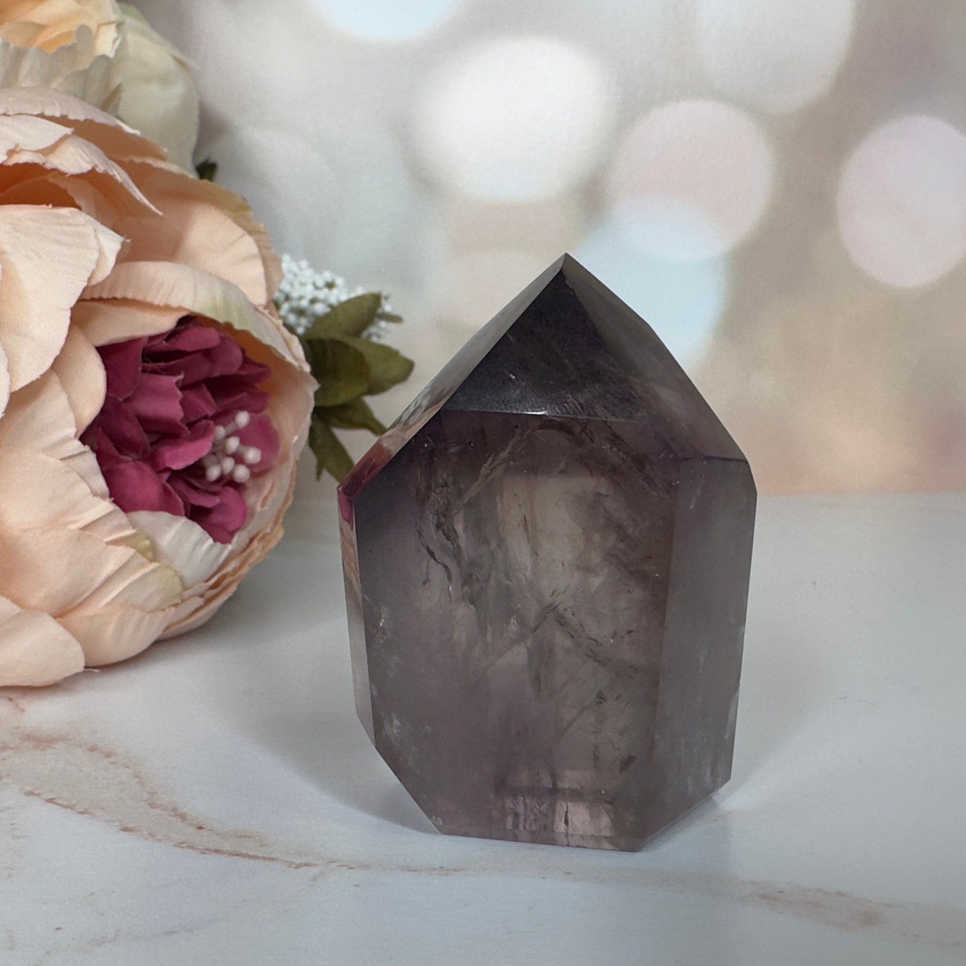 Gorgeous Amethyst Quartz Tower With Phantom High-Quality Crystal From Brazil