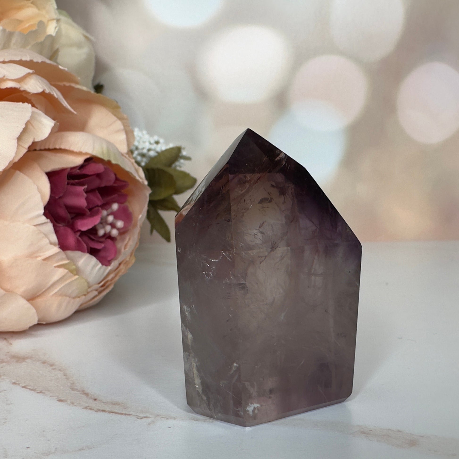 Gorgeous Amethyst Quartz Tower With Phantom High-Quality Crystal From Brazil