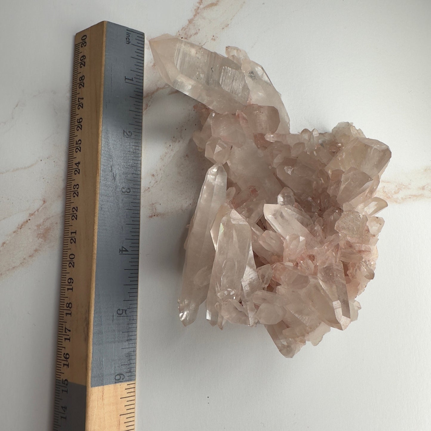 Amazing Pink Himalayan Samadhi Quartz High-Quality Genuine Specimen Double Terminated Crystal Cluster from India | Tucson Gem Show Exclusive