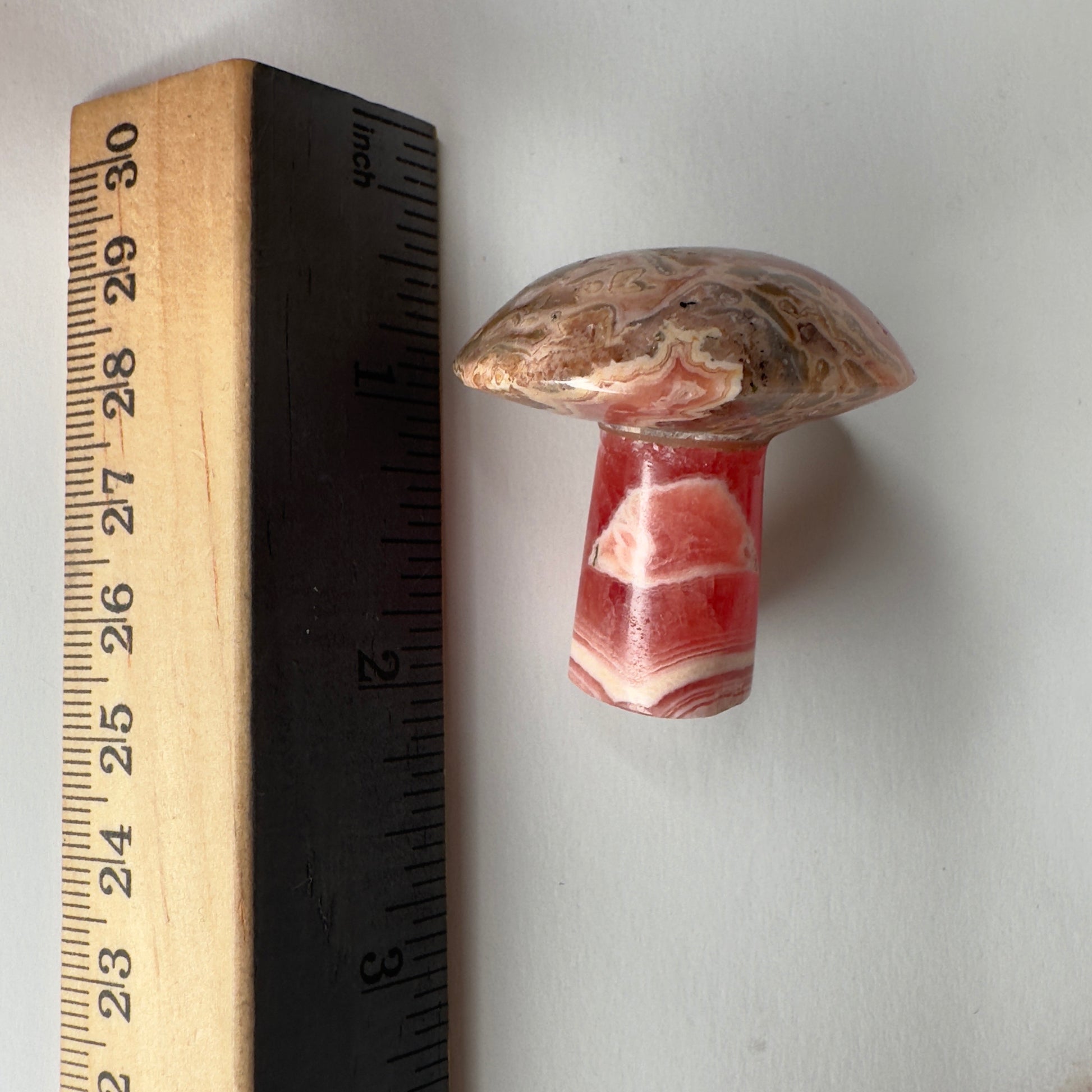 Adorable Rhodochrosite Mushroom Hand Carved Genuine Crystal Mushy From Argentina | Tucson Gem Show Exclusive