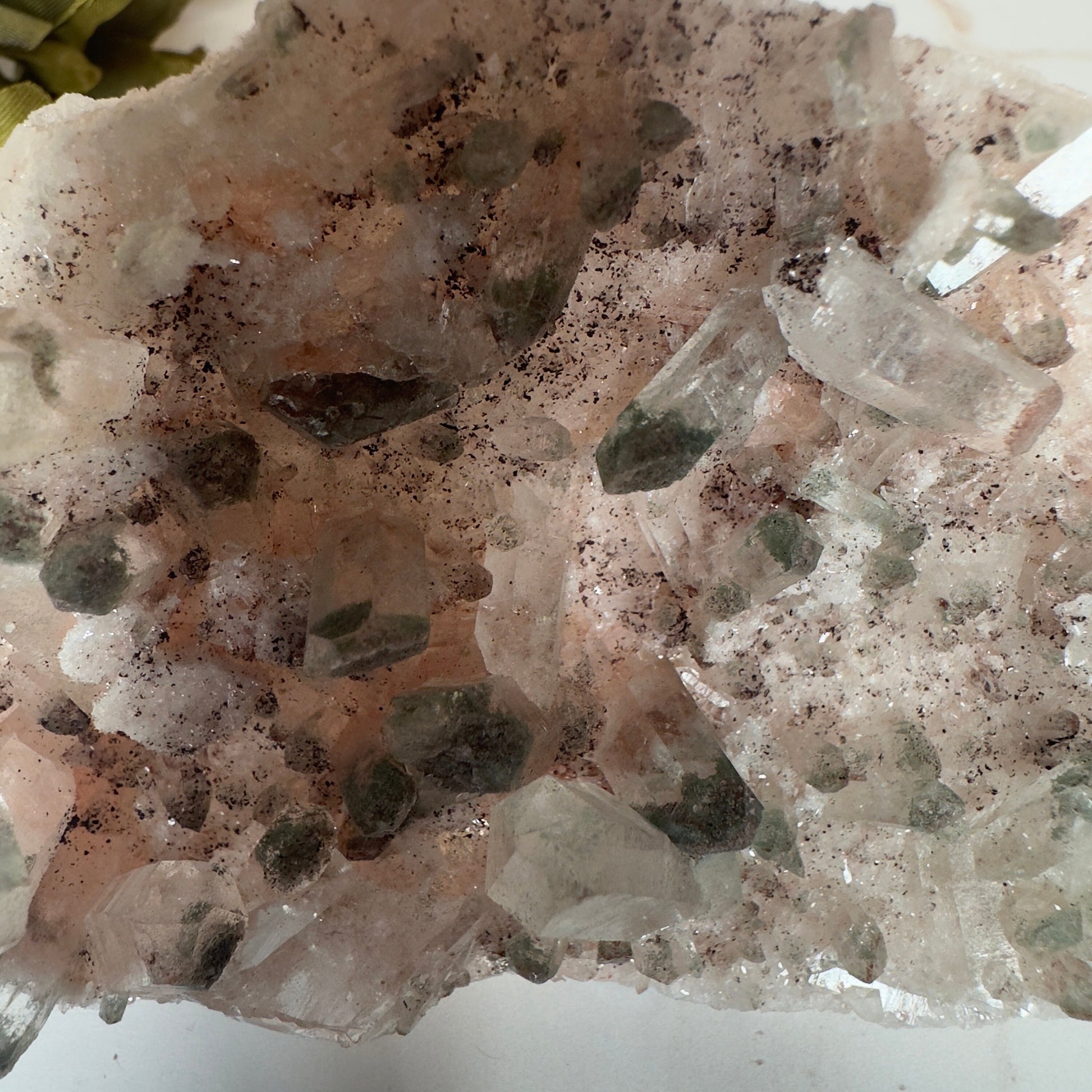 Beautiful Pink Himalayan Samadhi Quartz With Chlorite High-Quality Genuine Specimen Crystal from India | Tucson Gem Show Exclusive