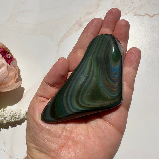 Rainbow Obsidian Freeform Super Dark & Flashy Multi-Color From Mexico | Tucson Gem Show Exclusive