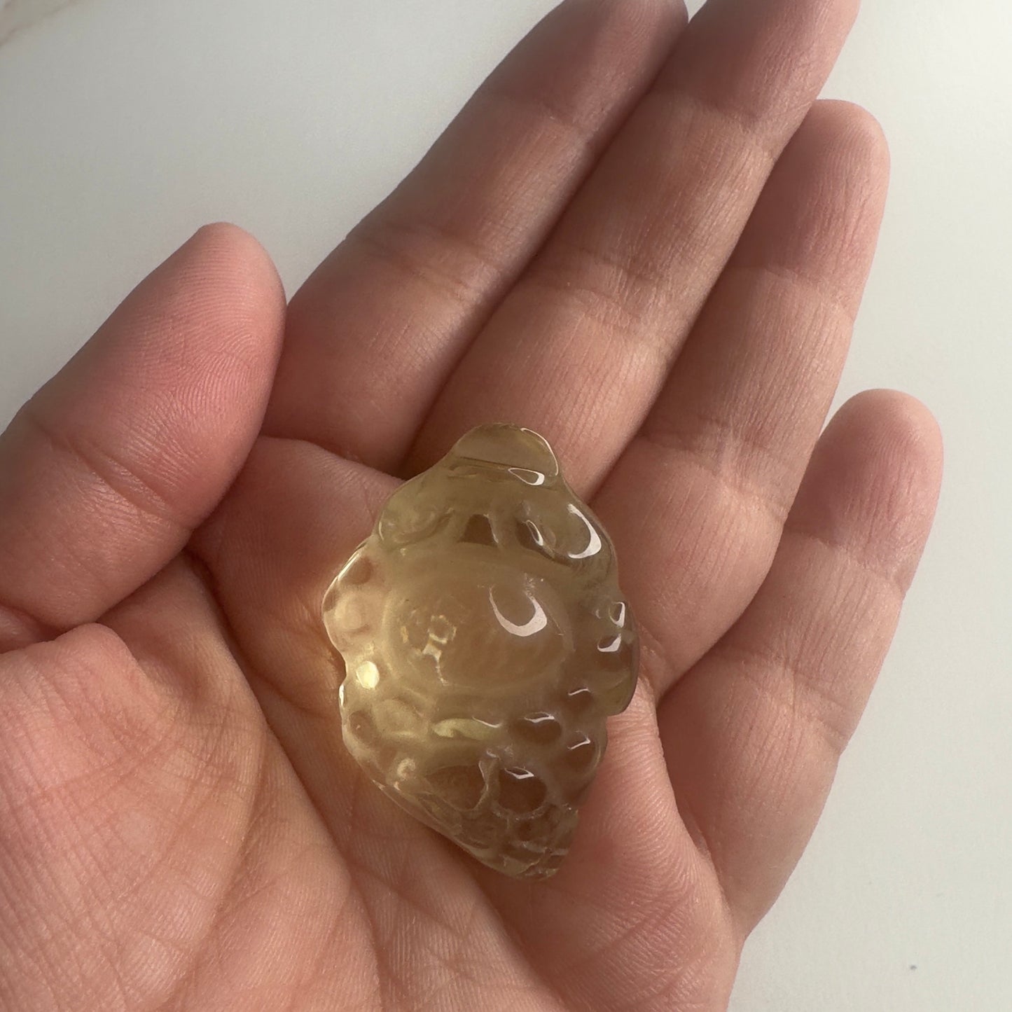 Adorable Mini Money Toad Master Carved In Citrine | Pocket size