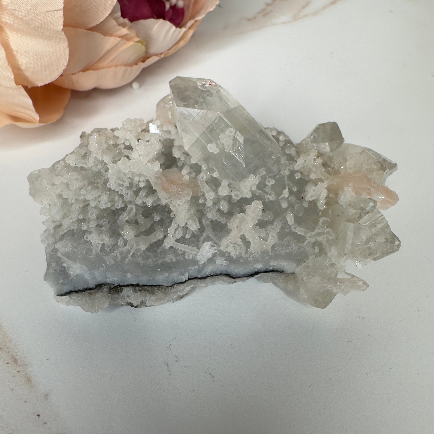 Gorgeous Apophyllite With Pink Stilbite Specimen From India | Tucson Gem Show Exclusive