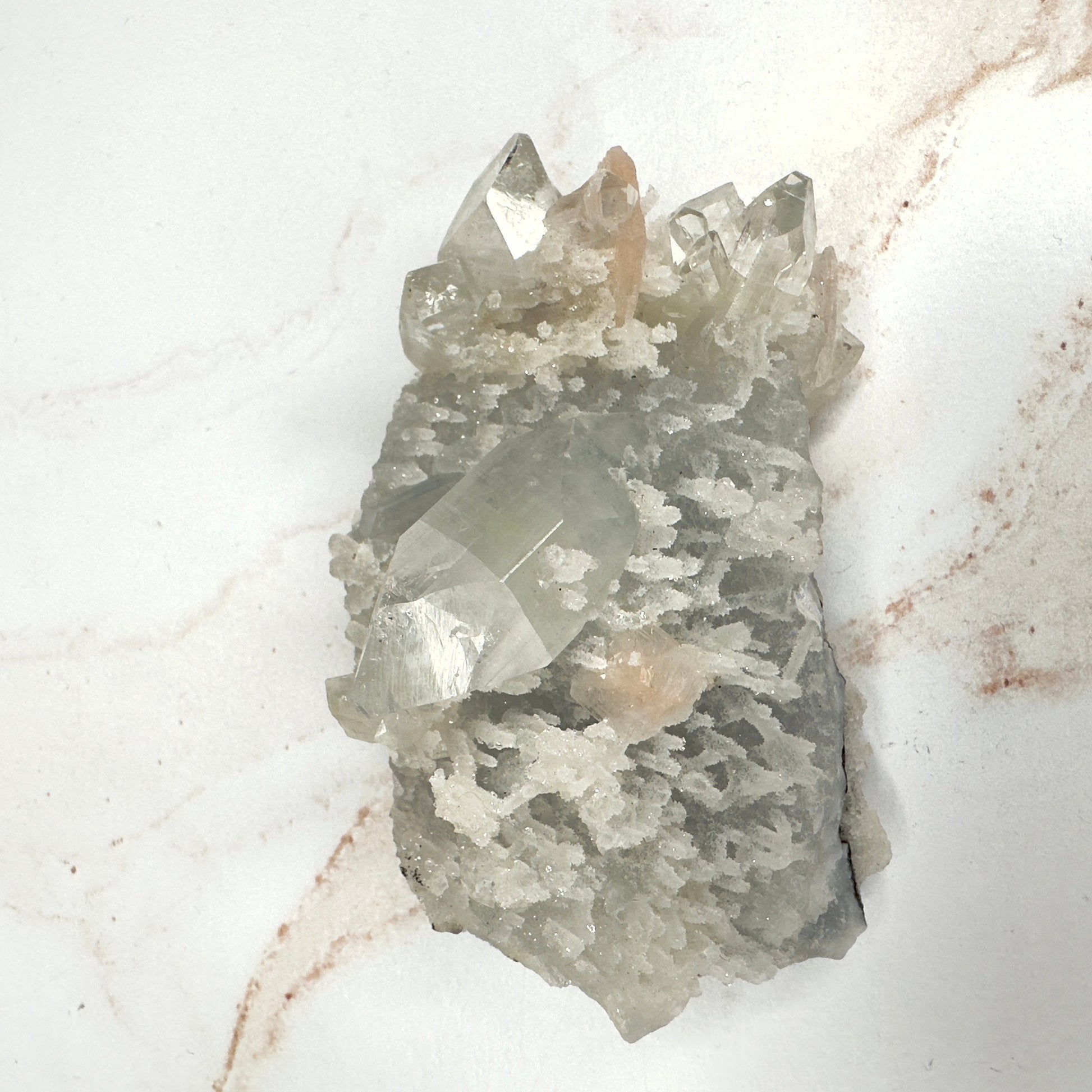 Gorgeous Apophyllite With Pink Stilbite Specimen From India | Tucson Gem Show Exclusive