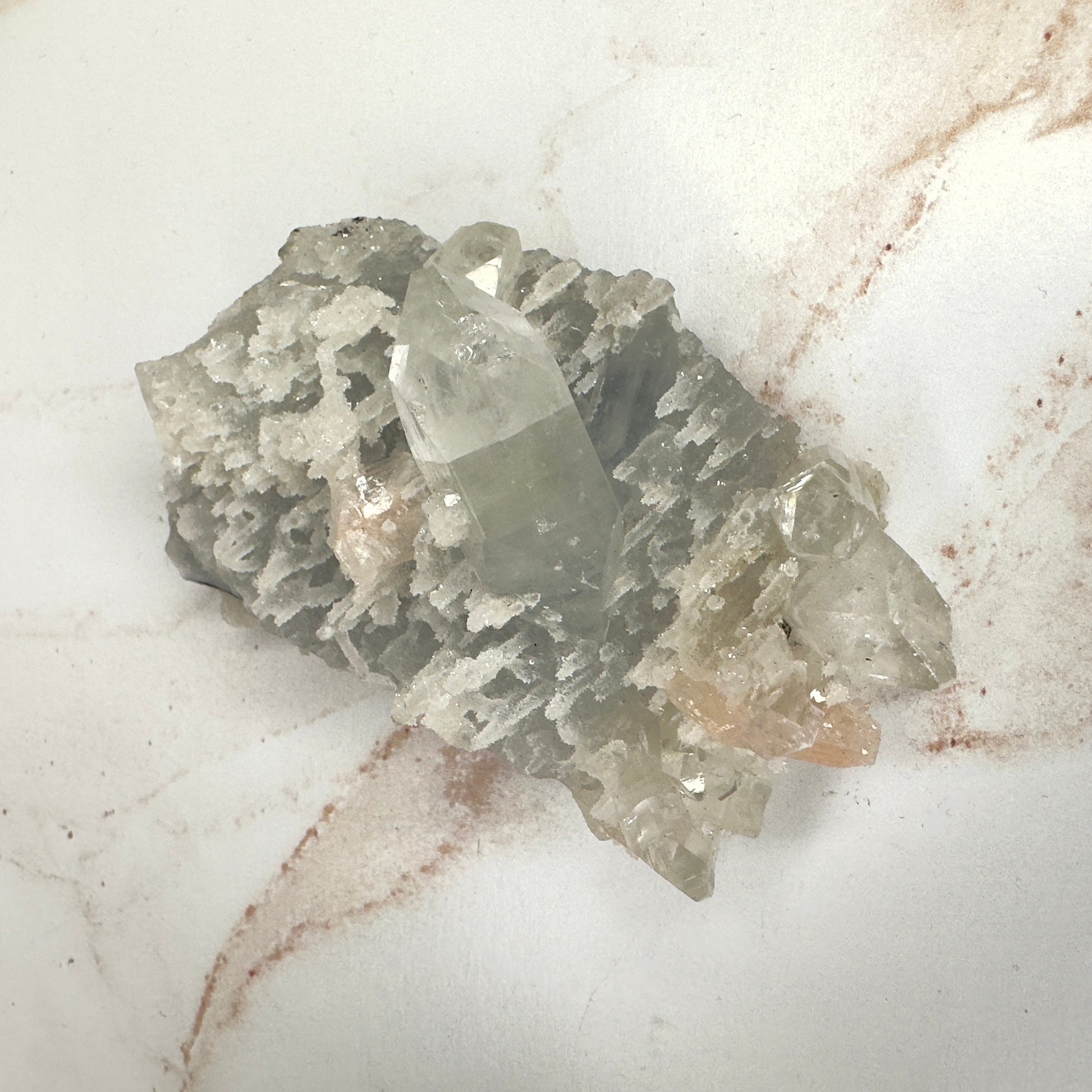 Gorgeous Apophyllite With Pink Stilbite Specimen From India | Tucson Gem Show Exclusive