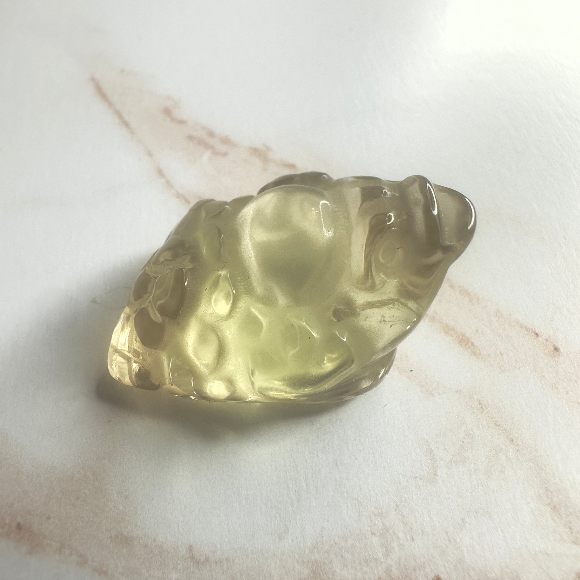 Adorable Mini Money Toad Master Carved In Citrine | Pocket size