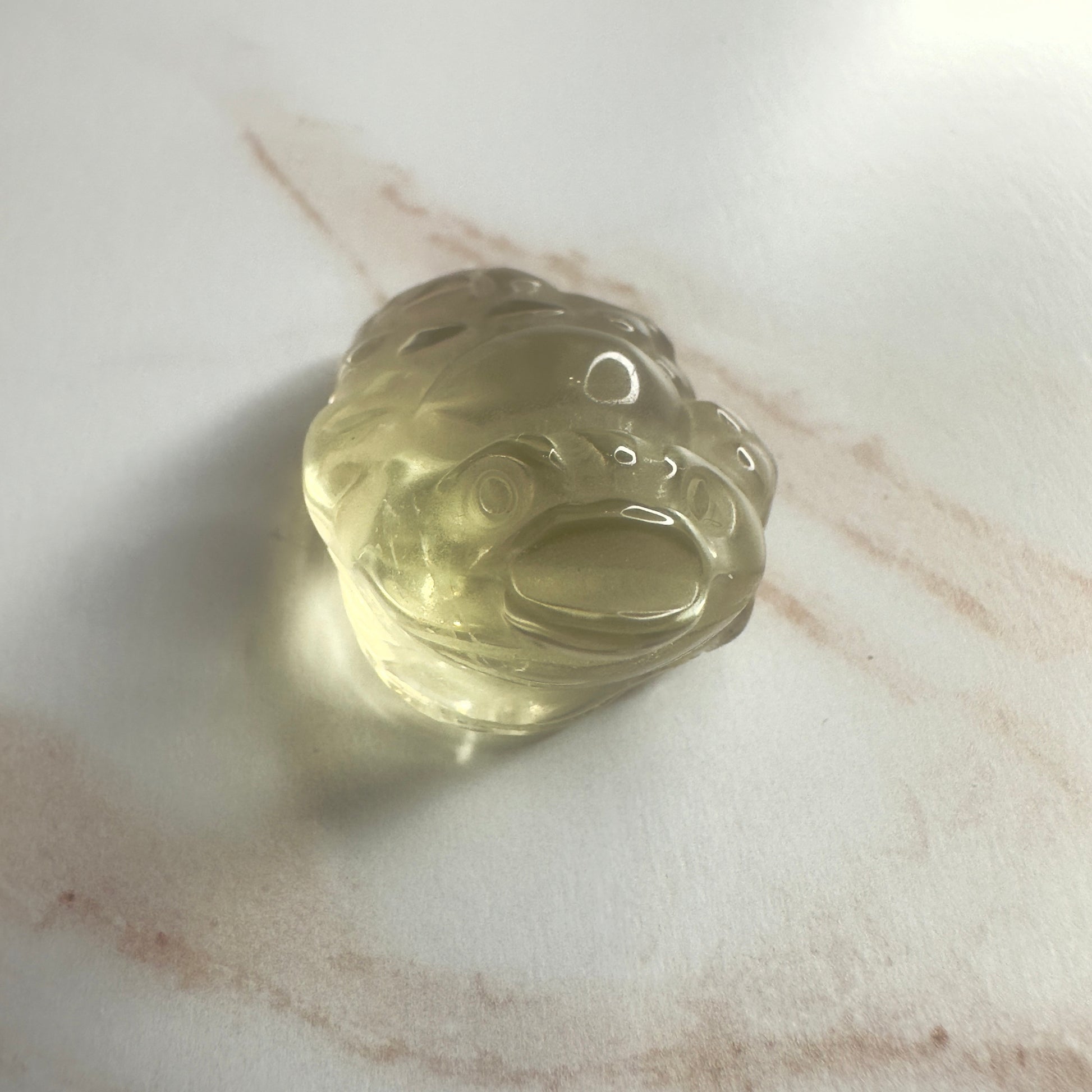 Adorable Mini Money Toad Master Carved In Citrine | Pocket size