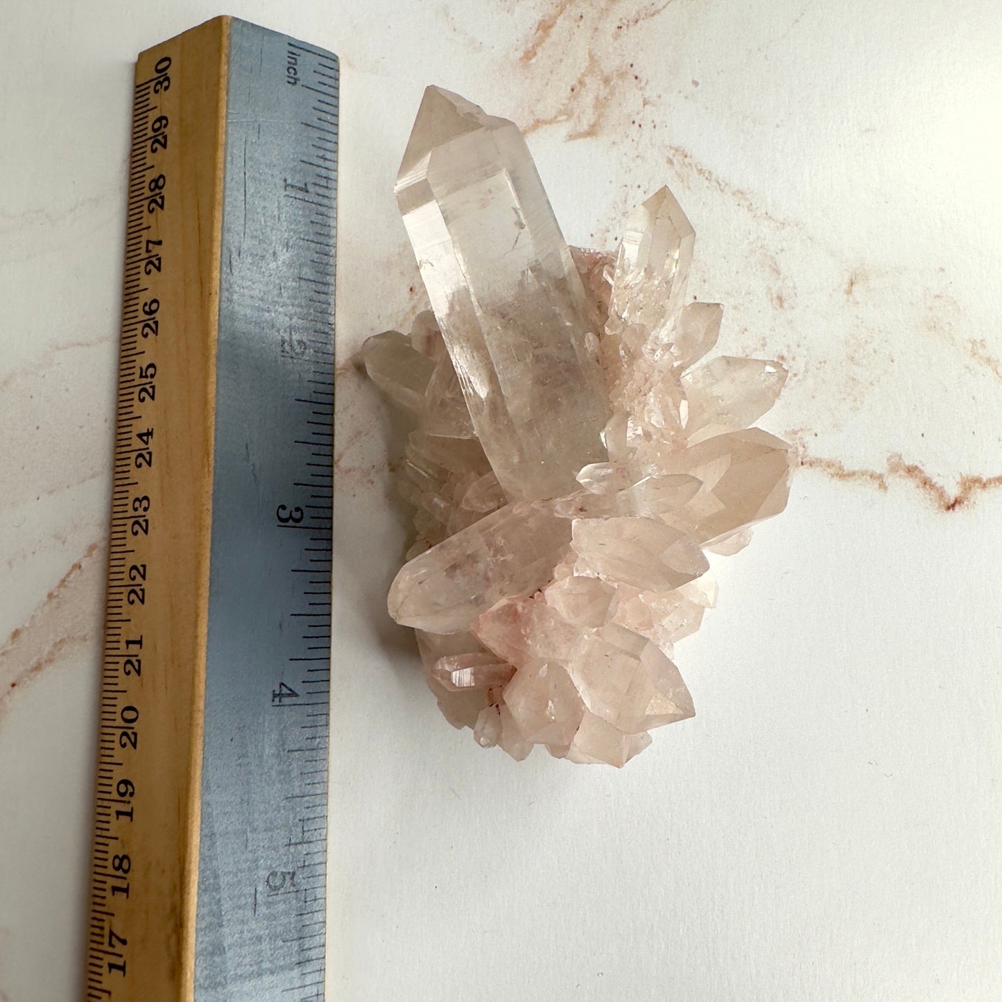 Beautiful Pink Himalayan Samadhi Quartz High-Quality Genuine Specimen Crystal Cluster from India | Tucson Gem Show Exclusive