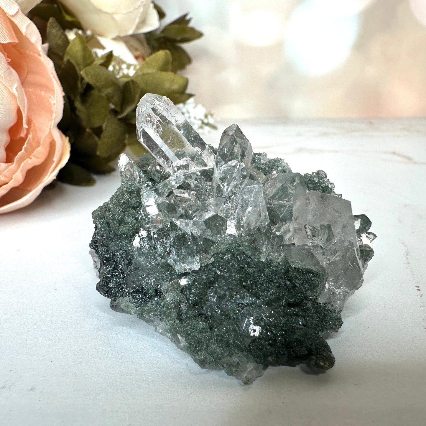 Beautiful Chlorite Himalayan Specimen Cluster With Rutile Inclusions From India AAA+ grade | Tucson Gem Show Exclusive