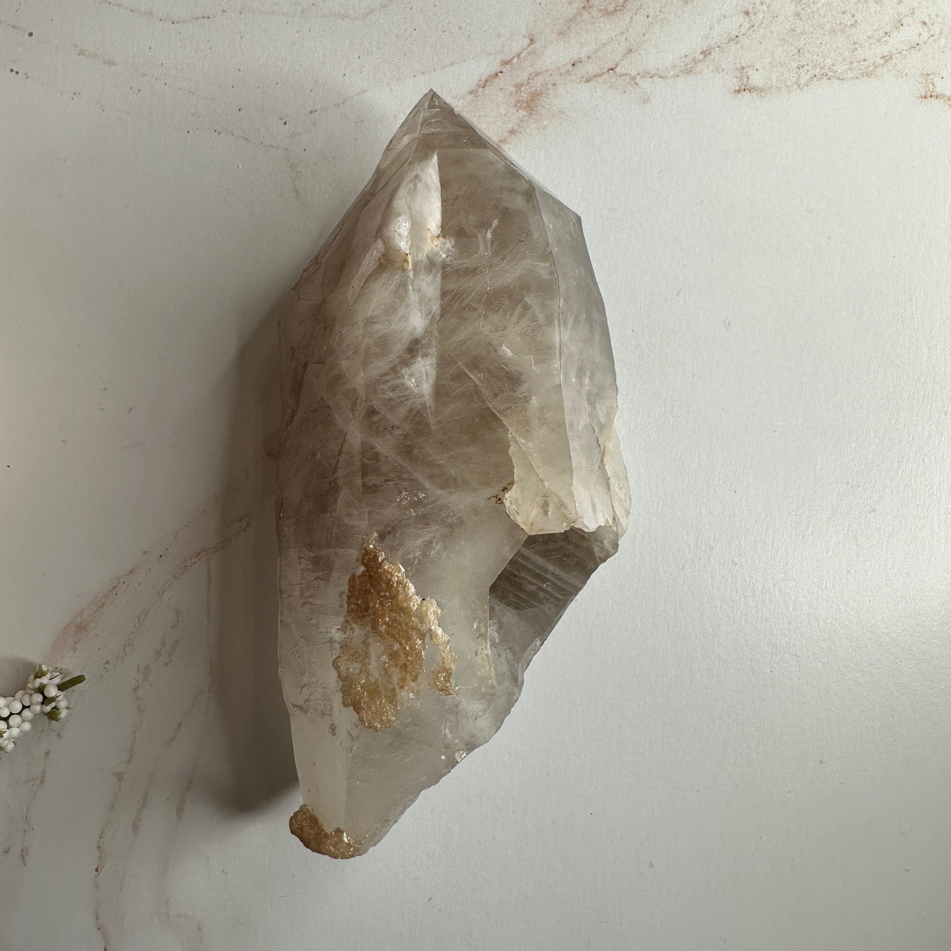 Raw Smoky Quartz Point Large With Mica & Contact keys From Brazil