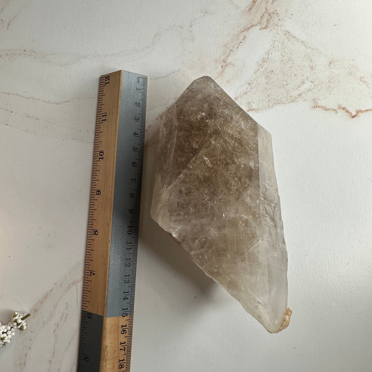 Raw Smoky Quartz Point Large With Mica & Contact keys From Brazil