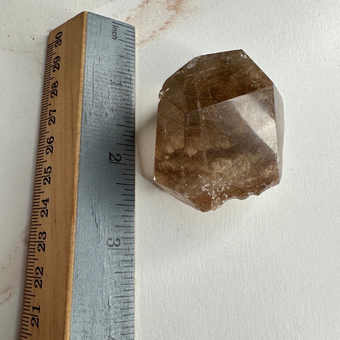 Captivating Rutile Smoky Quartz Freeform Point With Garden Inclusions From Brazil