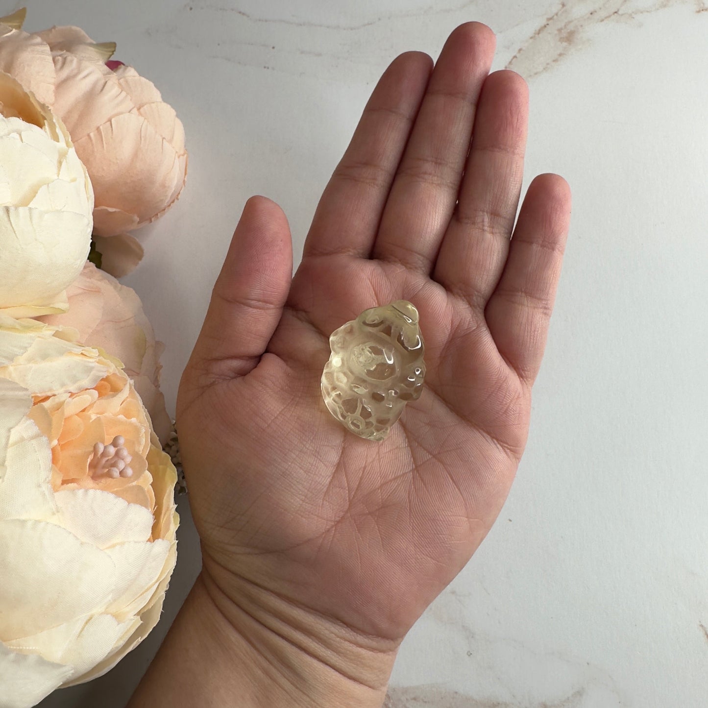 Adorable Mini Money Toad Master Carved In Citrine | Pocket size