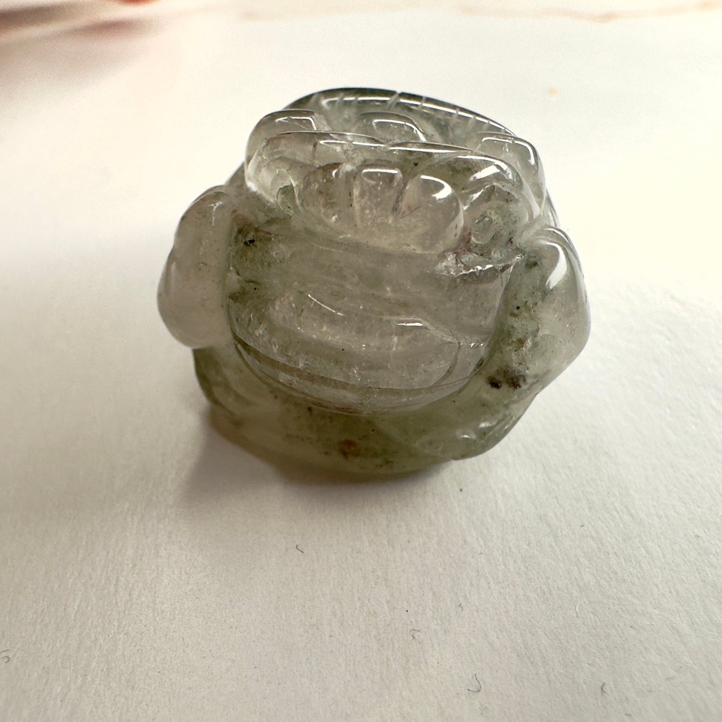 Adorable Mini Money Toad Master Carved In Garden Quartz | Pocket size