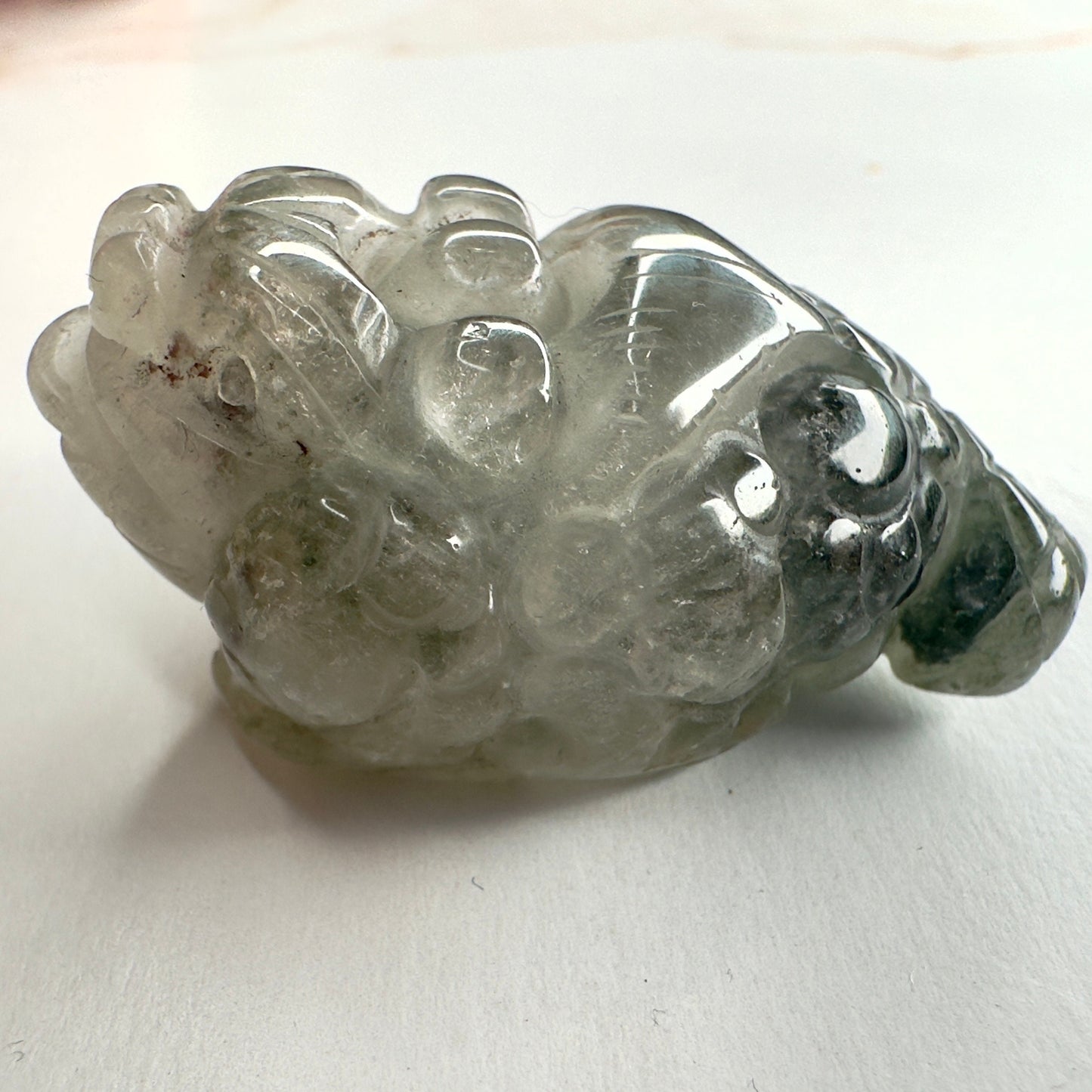 Adorable Mini Money Toad Master Carved In Garden Quartz | Pocket size