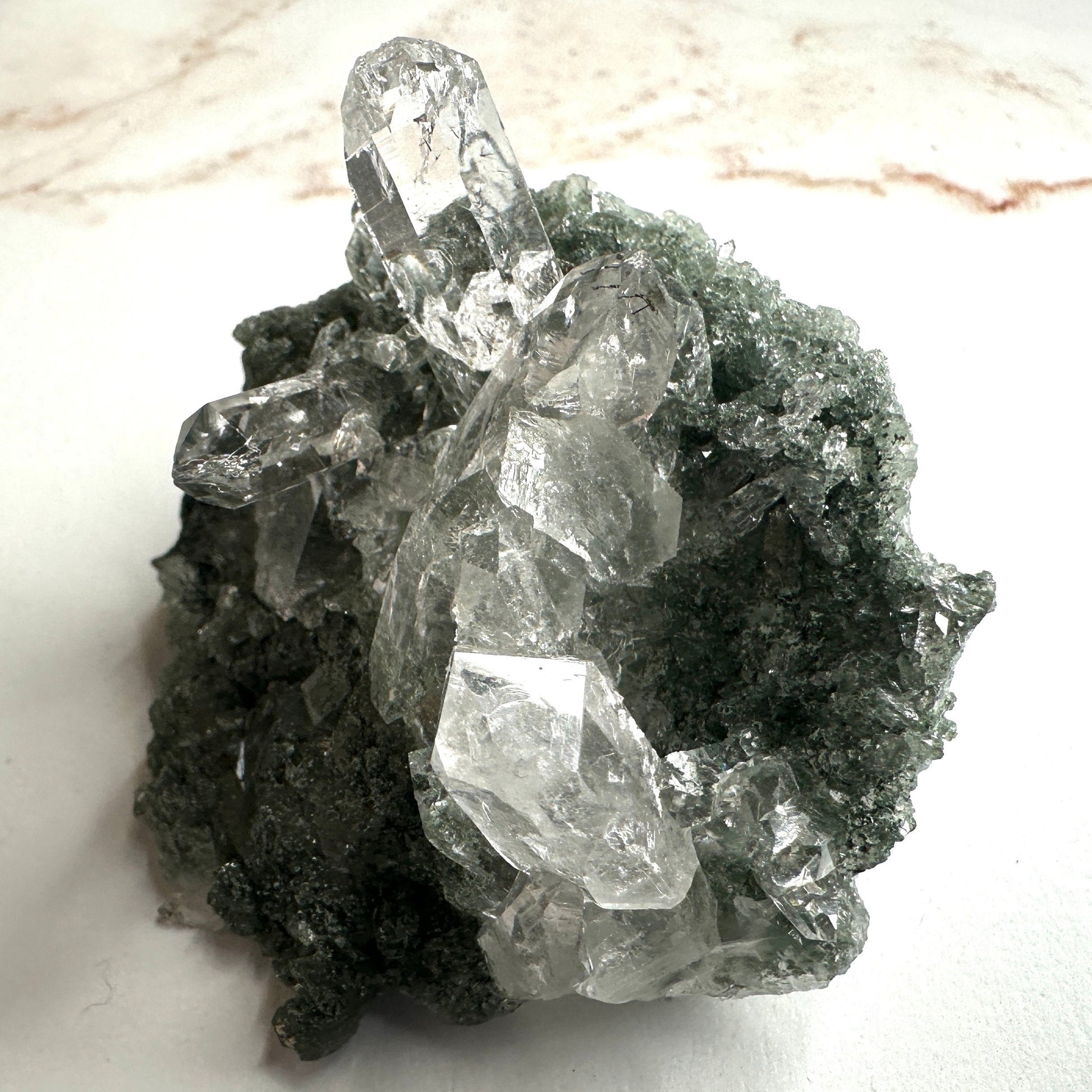 Beautiful Chlorite Himalayan Specimen Cluster With Rutile Inclusions From India AAA+ grade | Tucson Gem Show Exclusive