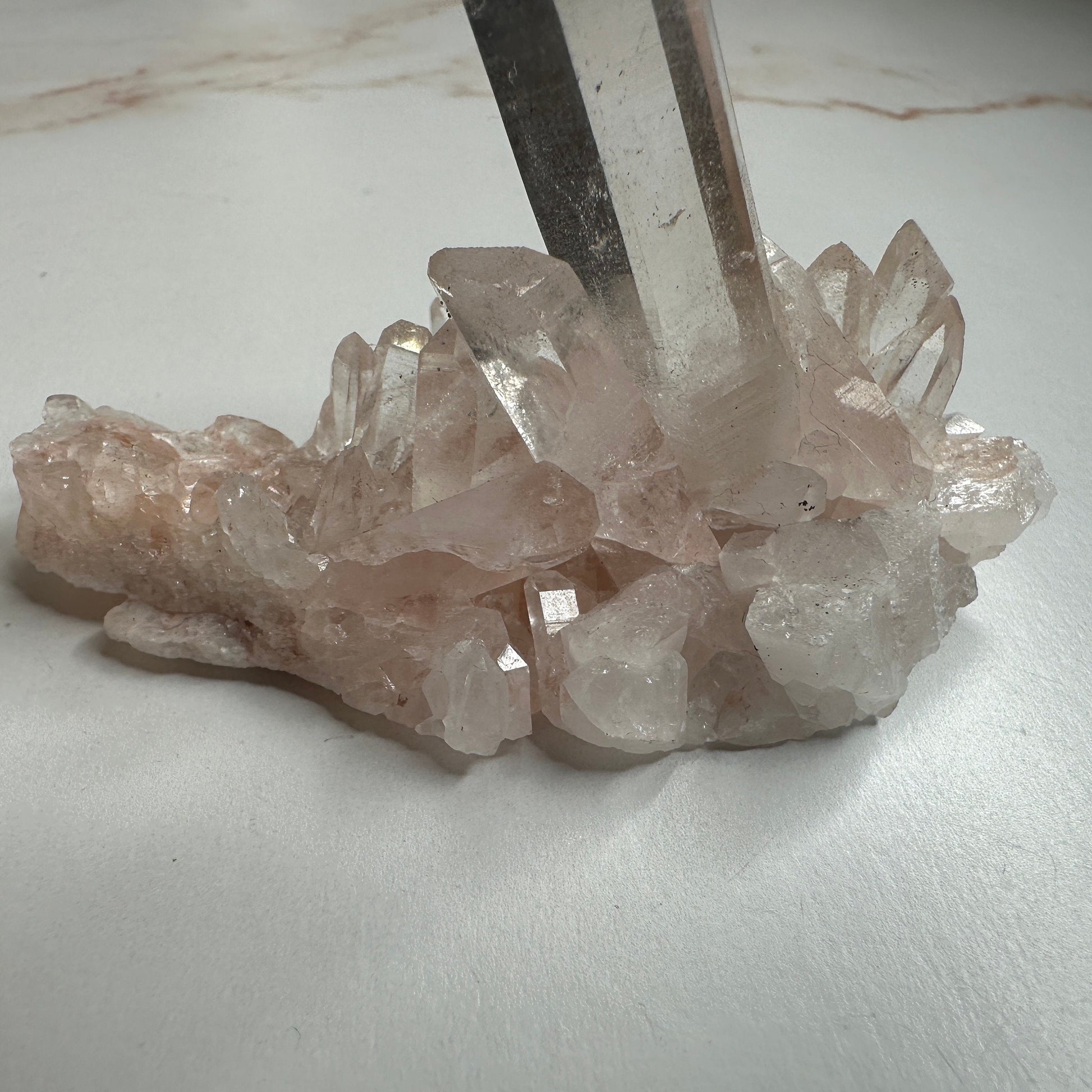 Pretty Pink Himalayan Samadhi Quartz High-Quality Genuine Specimen Crystal Cluster from India | Tucson Gem Show Exclusive