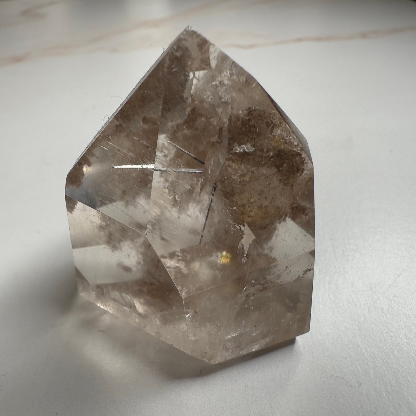 Beautiful Rutile in Quartz With Garden Inclusions Tower From Minas Gerais, Brazil