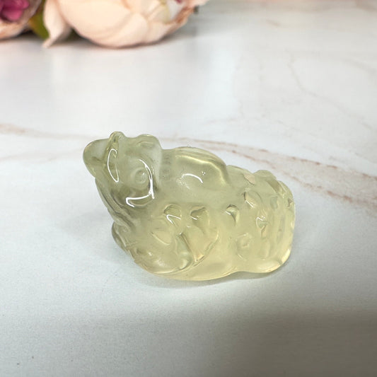 Adorable Mini Money Toad Master Carved In Citrine | Pocket size