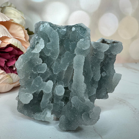 Beautiful Blue Chalcedony Specimen Sugary Stalacite From India | Tucson Gem Show Exclusive