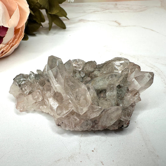 Rare Pink Himalayan Samadhi Quartz With Chlorite & Anatase Inclusions High-Quality Crystal from India | Tucson Gem Show Exclusive