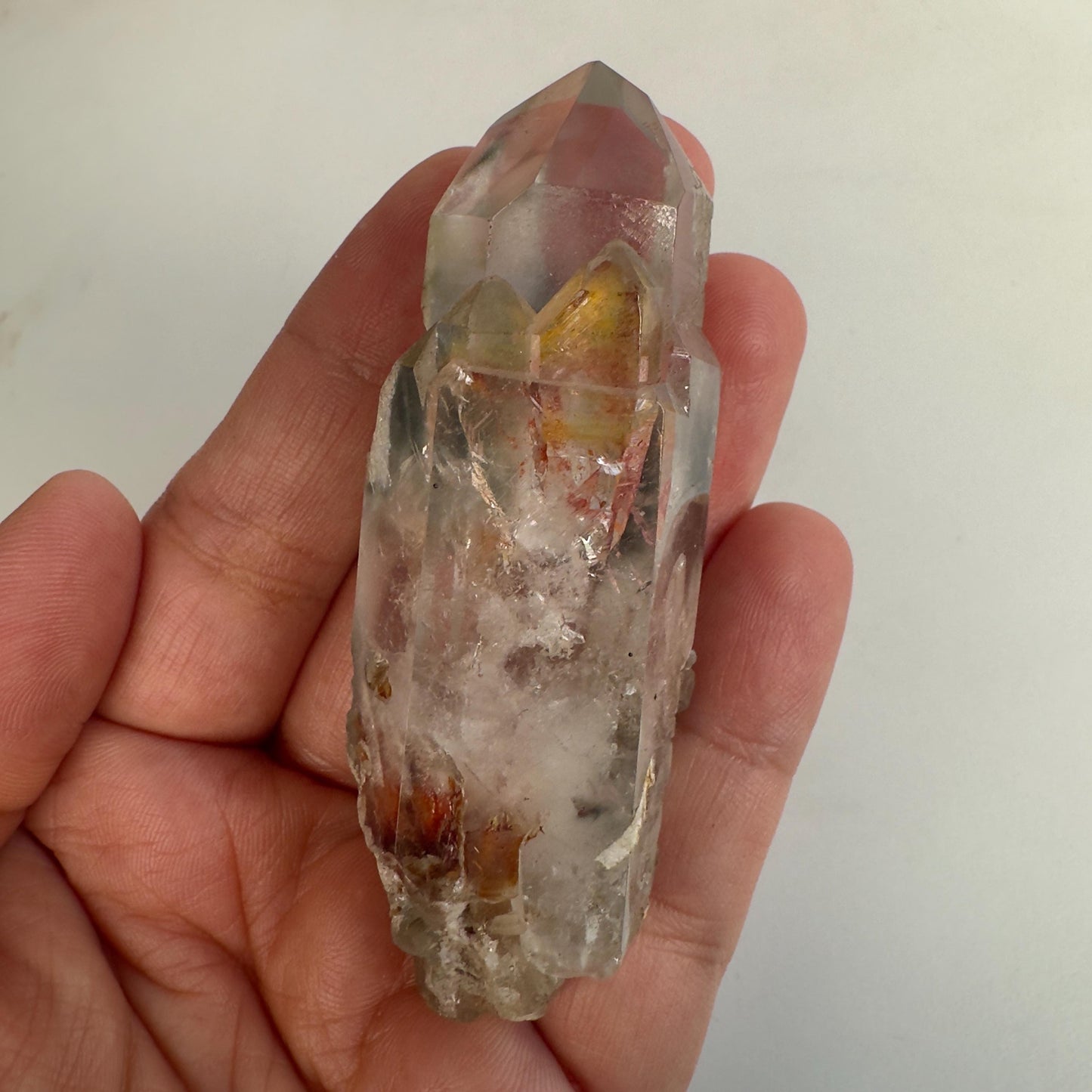 Amazing Blue Tara Quartz Point | AAA Blue Amphibole Cathedral Formation On Custom Rose Gold Stand From Brazil