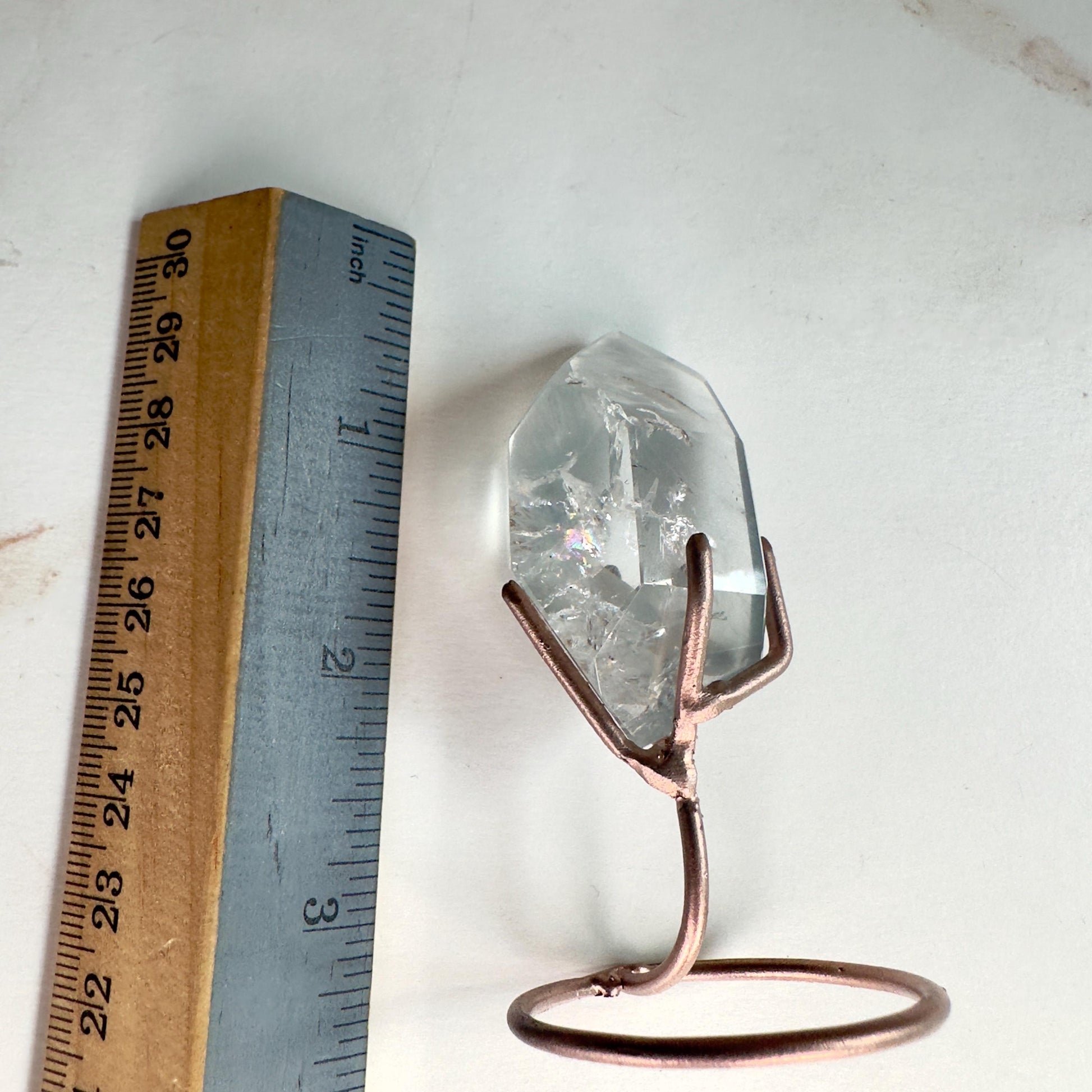 blue Tara / blue amphibole quartz on stand from Brazil