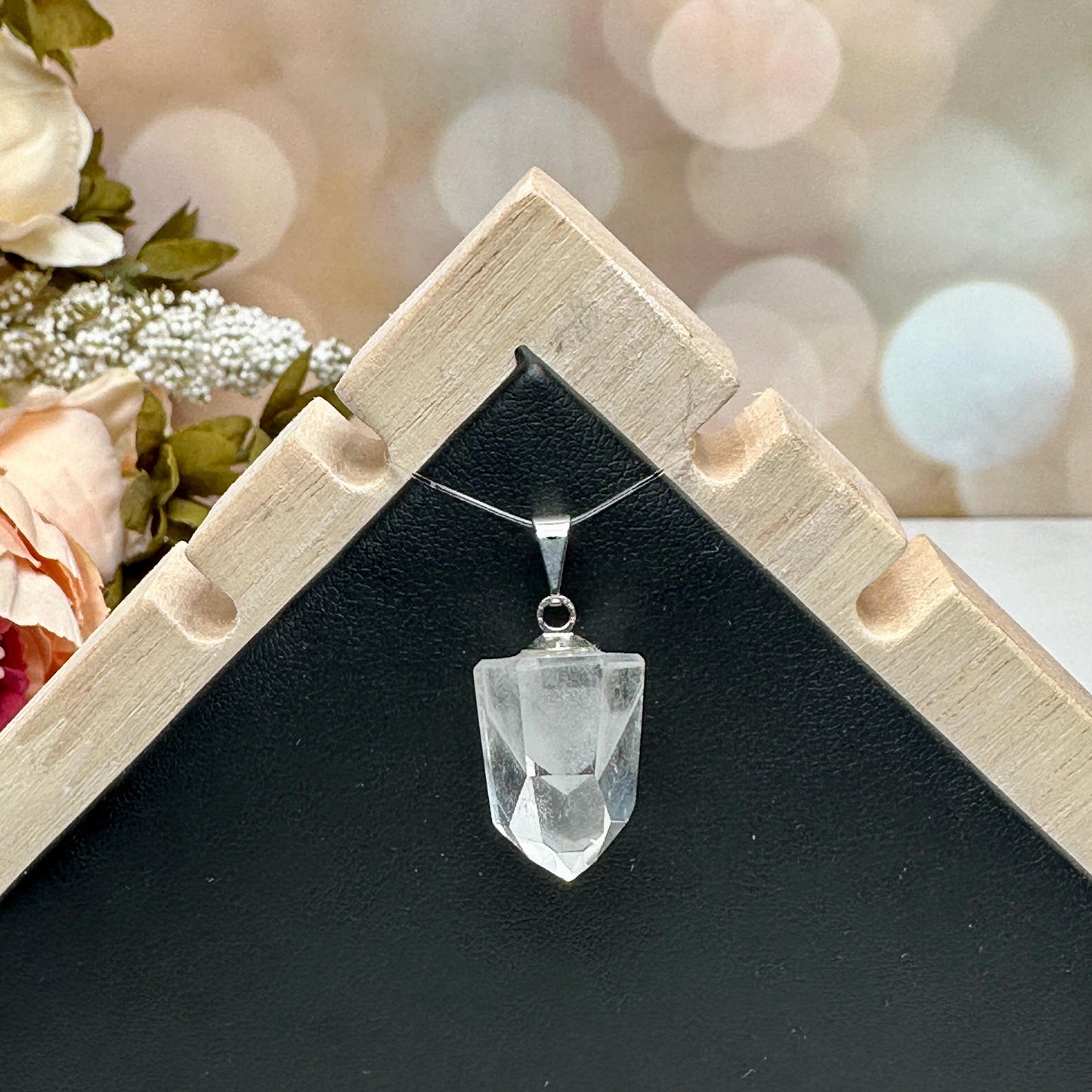 Clear Phantom Quartz Pendant From Brazil