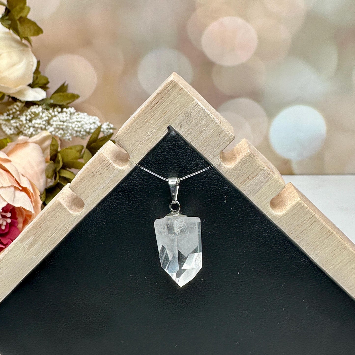 Clear Phantom Quartz Pendant From Brazil