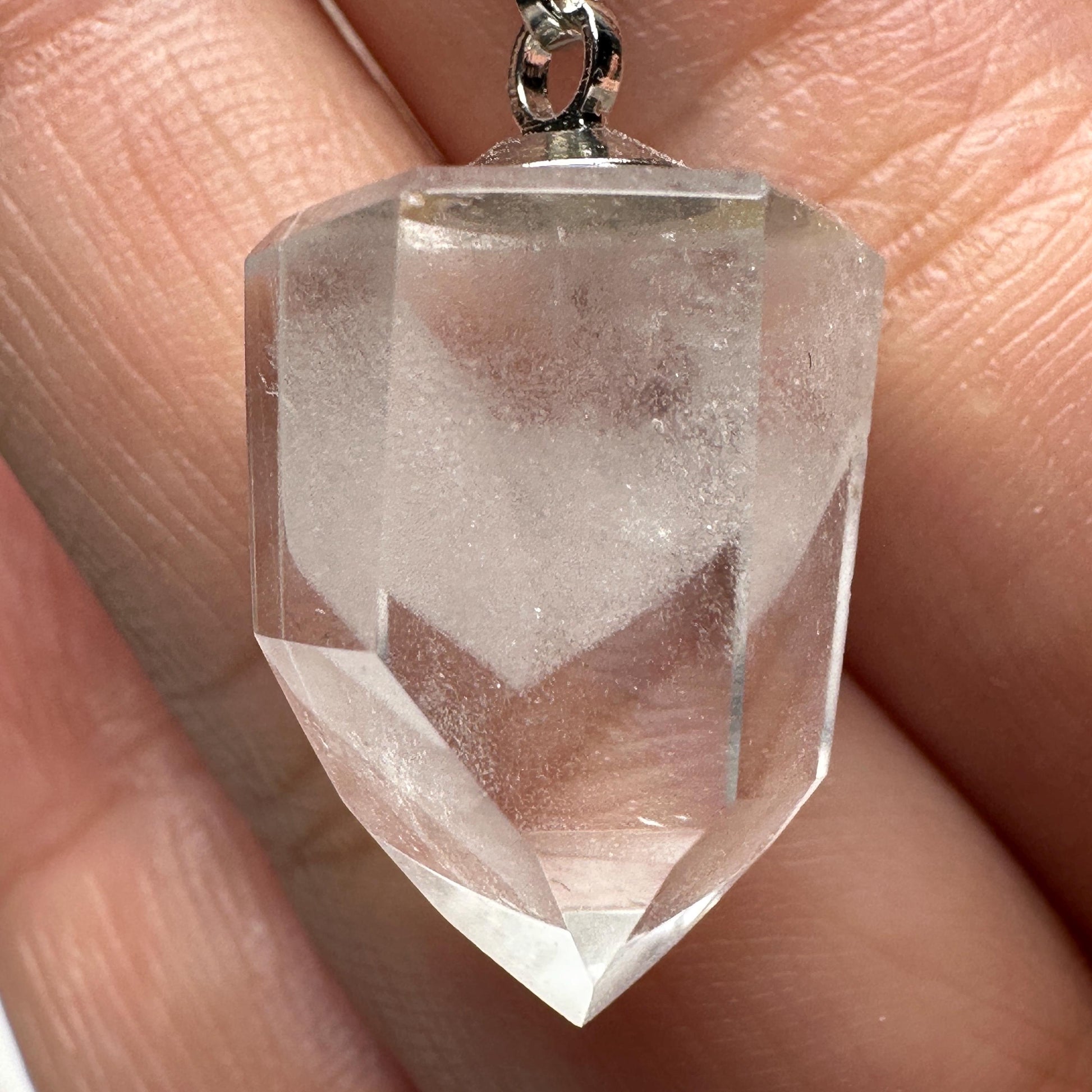 Clear Phantom Quartz Pendant From Brazil