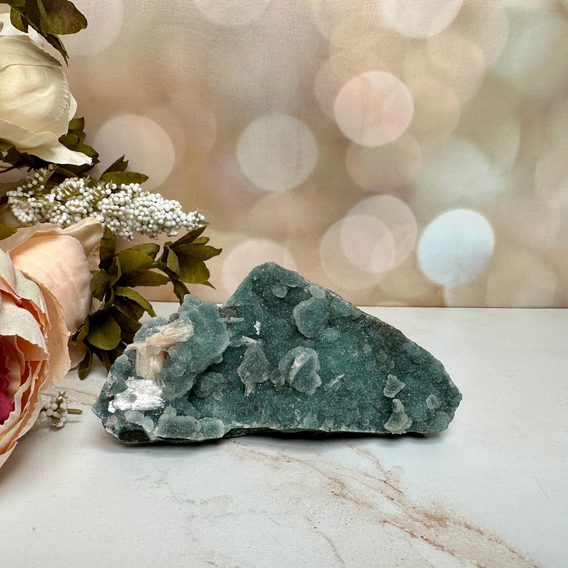 Stunning Blue Apophyllite With Pink Stilbite High Quality Specimen Crystal From India | Tucson Gem Show Exclusive