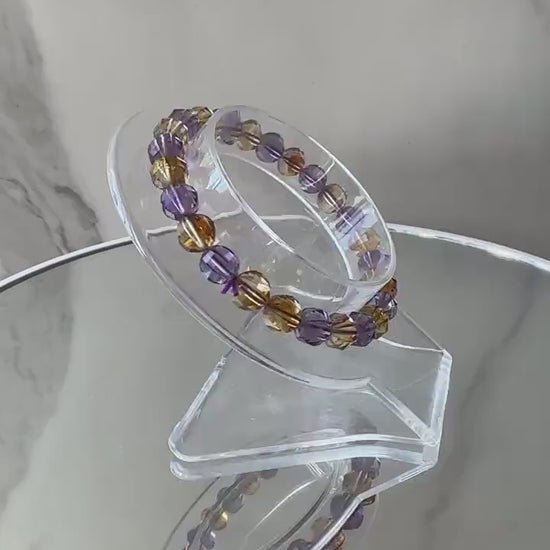 Elegant Citrine & Amethyst Faceted Bracelet | AAA Clarity | High-Quality | Crystal Bracelet | Genuine