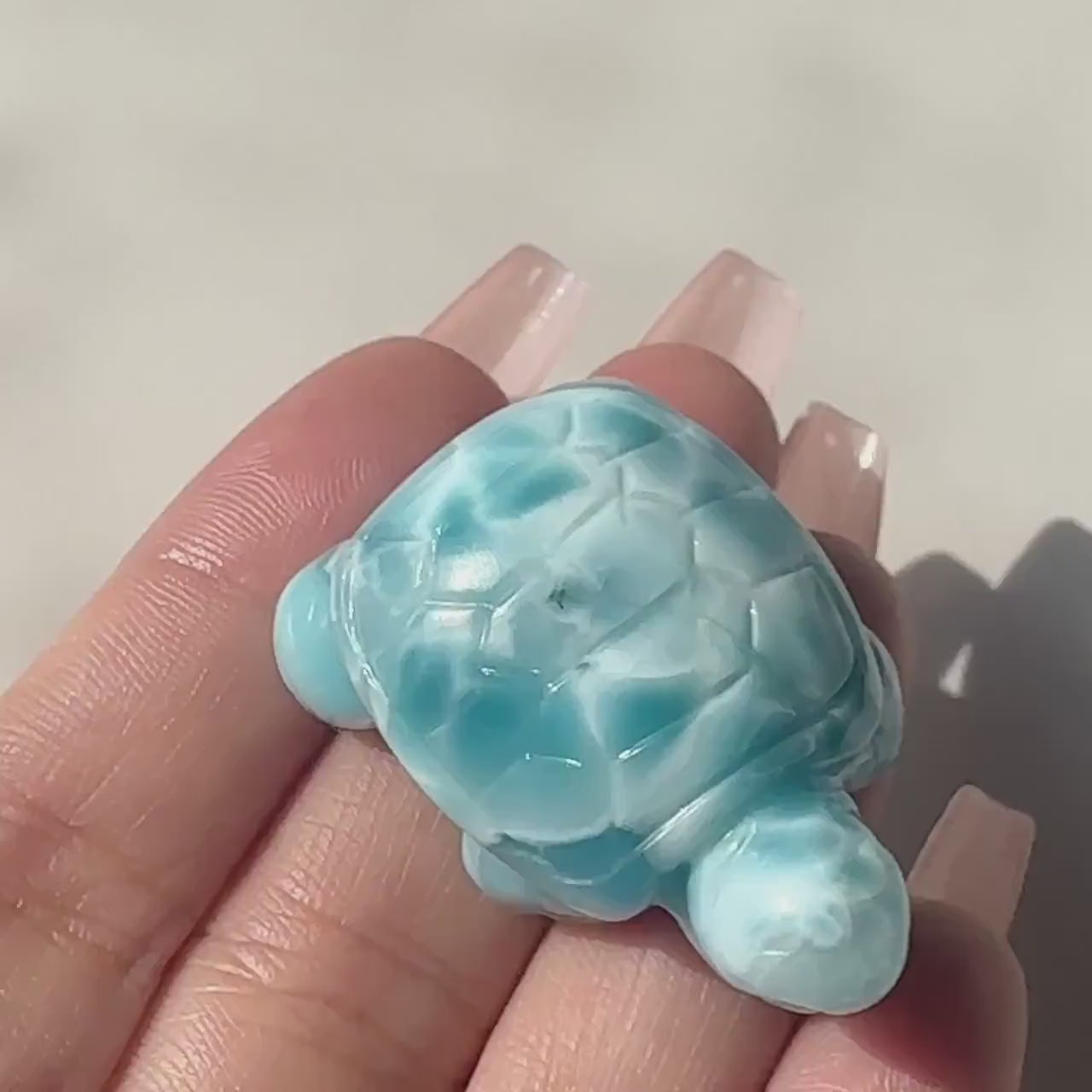 Stunning Larimar Turtle Carving High-Quality Grade AAA+ From The Dominican Republic Carved In China | Tucson Gem Show Exclusive