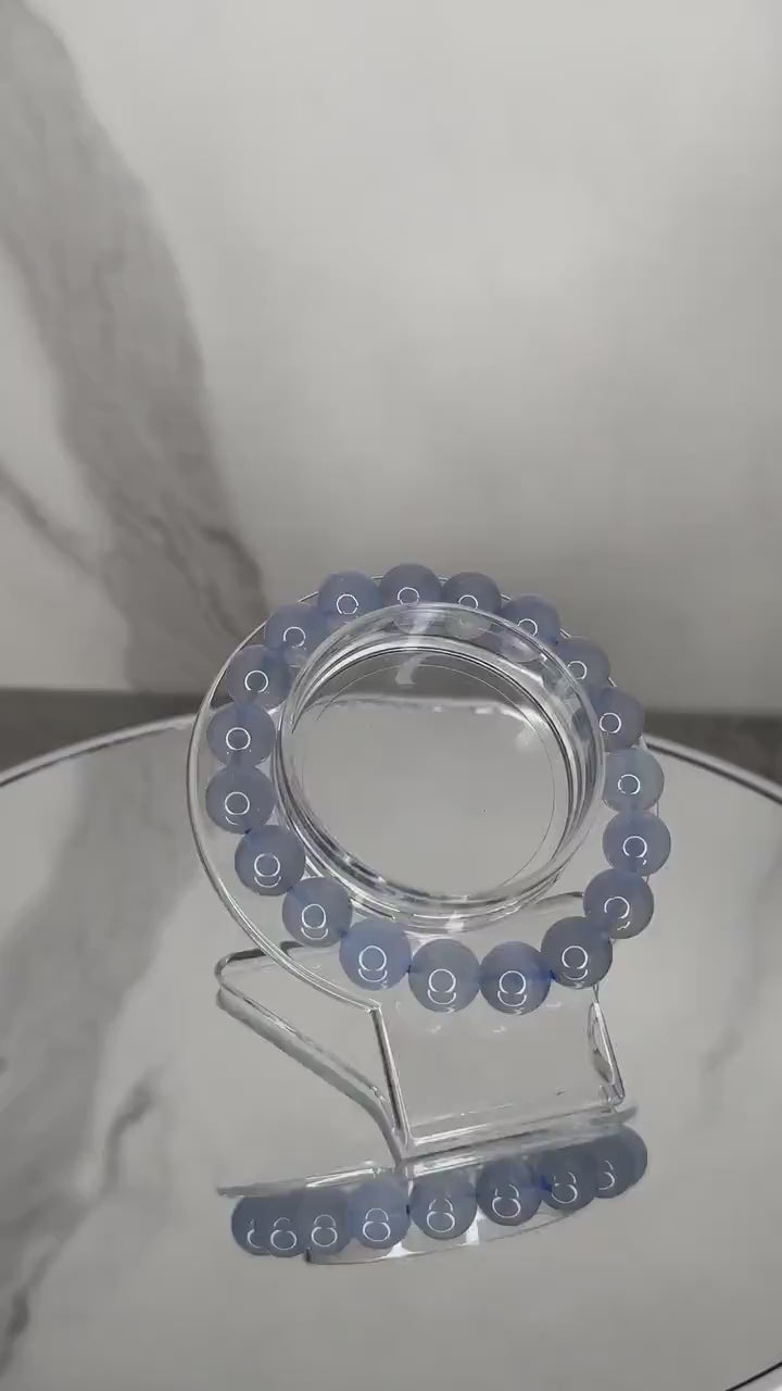Mesmerizing Blue Chalcedony Bracelet | High-Quality Crystal Bracelet | 10mm