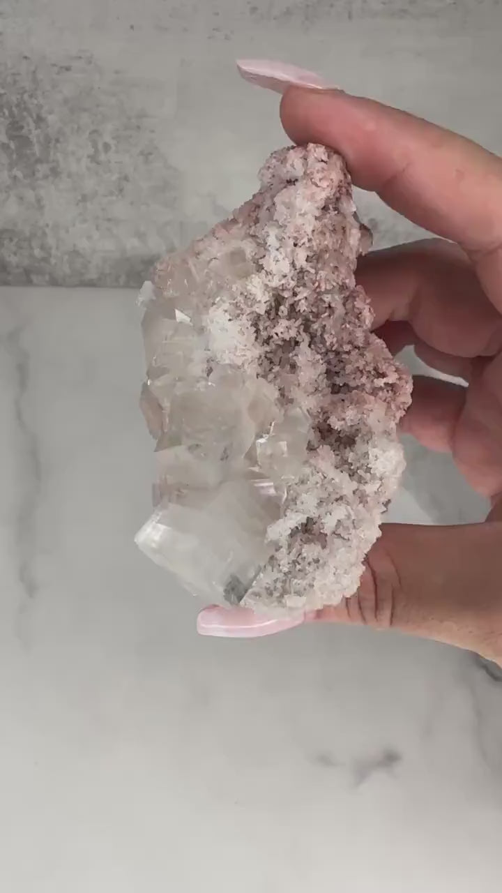 Stunning Pink Apophyllite With Stilbite High Quality Specimen Crystal From India