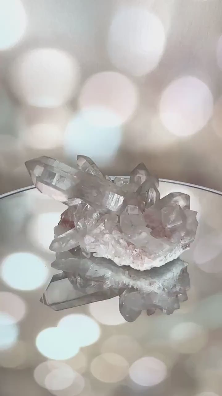 Beautiful Pink Himalayan Samadhi Quartz High-Quality Genuine Specimen Crystal Cluster from India | Tucson Gem Show Exclusive