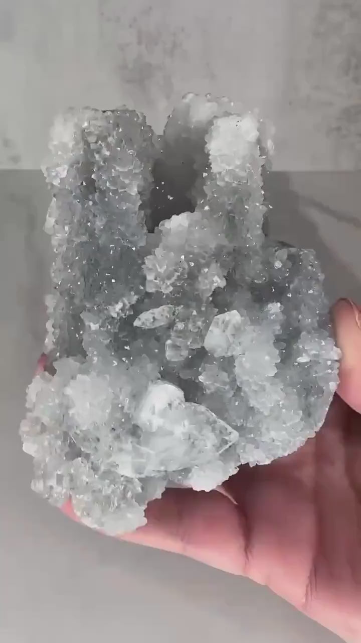 Beautiful Grey/Blue Apophyllite Stalactite Specimen From India | Tucson Gem Show Exclusive