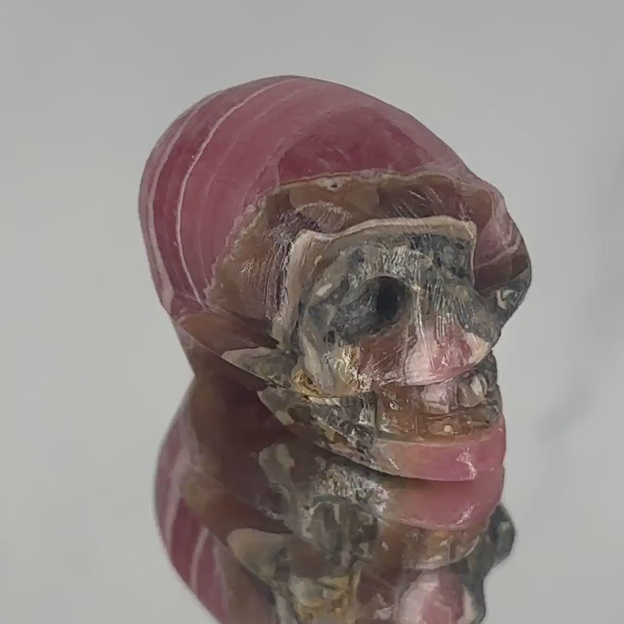 Amazing Rhodochrosite Skull Hand Carved Genuine Crystal From Argentina | Tucson Gem Show Exclusive