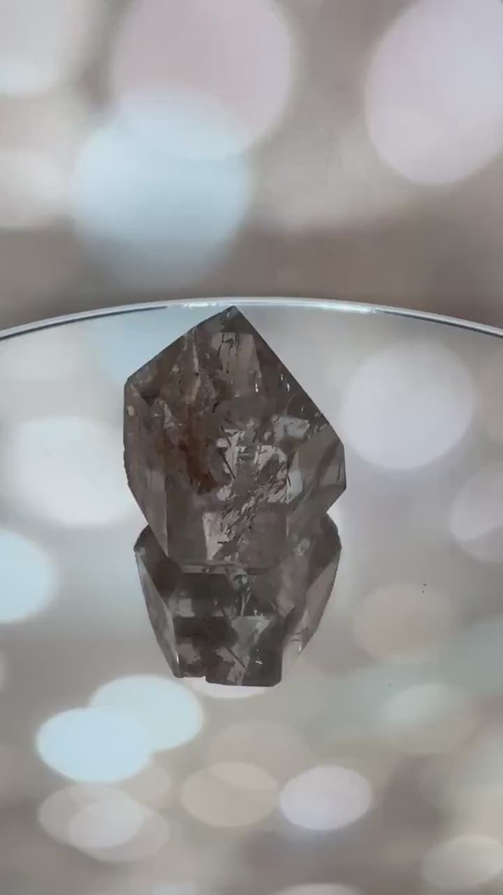 Beautiful Rutile in Quartz With Garden Inclusions Tower From Minas Gerais, Brazil