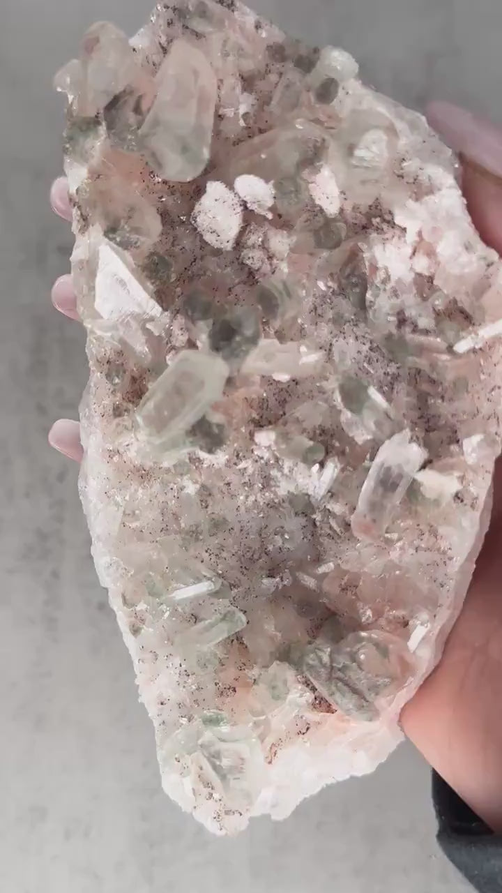 Beautiful Pink Himalayan Samadhi Quartz With Chlorite High-Quality Genuine Specimen Crystal from India  | Tucson Gem Show Exclusive