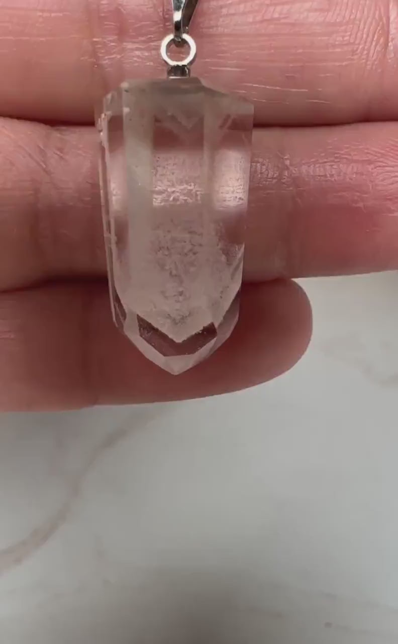 Gorgeous Phantom Clear Quartz Pendant | High-Quality Exquisite Brazilian Crystal Jewelry for Necklace