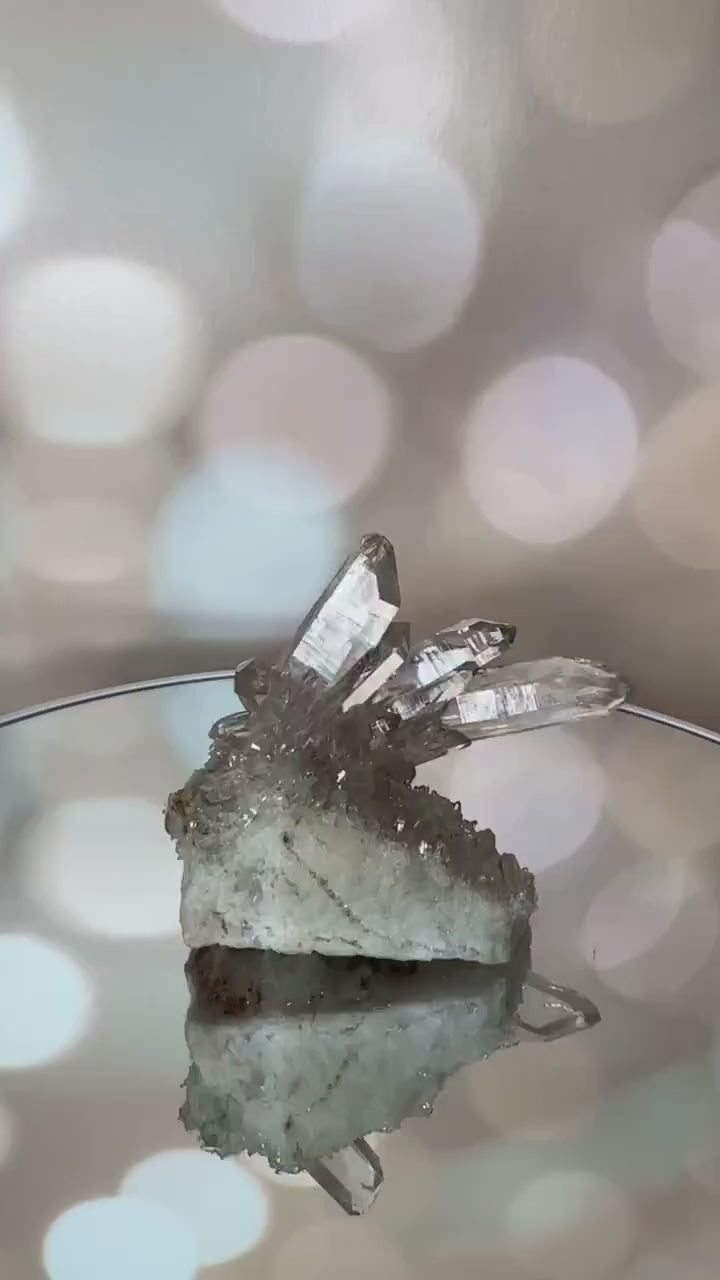 Pink Himalayan Samadhi Quartz With Chlorite High-Quality Genuine Specimen Crystal Cluster from India | Tucson Gem Show Exclusive