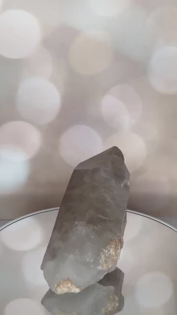 Raw Smoky Quartz Point Large With Mica & Contact keys From Brazil