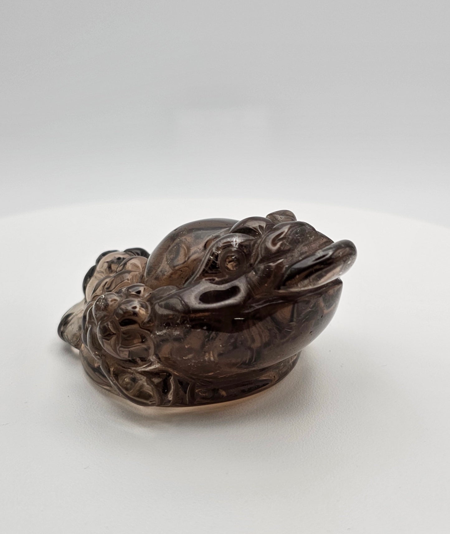 High Quality Money Toad Genuine Master Carved Frog In Smoky Quartz