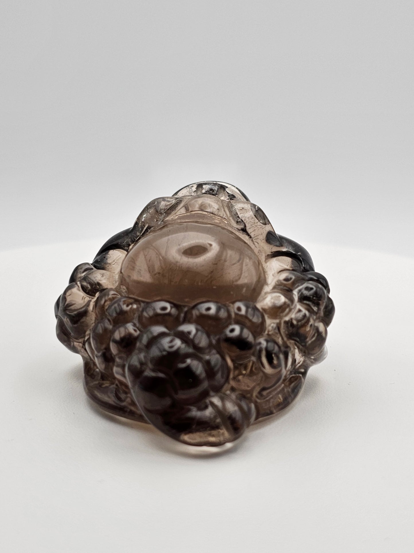 High Quality Money Toad Genuine Master Carved Frog In Smoky Quartz